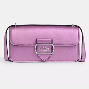 COACH Morgan Crossbody/Shoulder Bag In Metallic Lilac/Silver